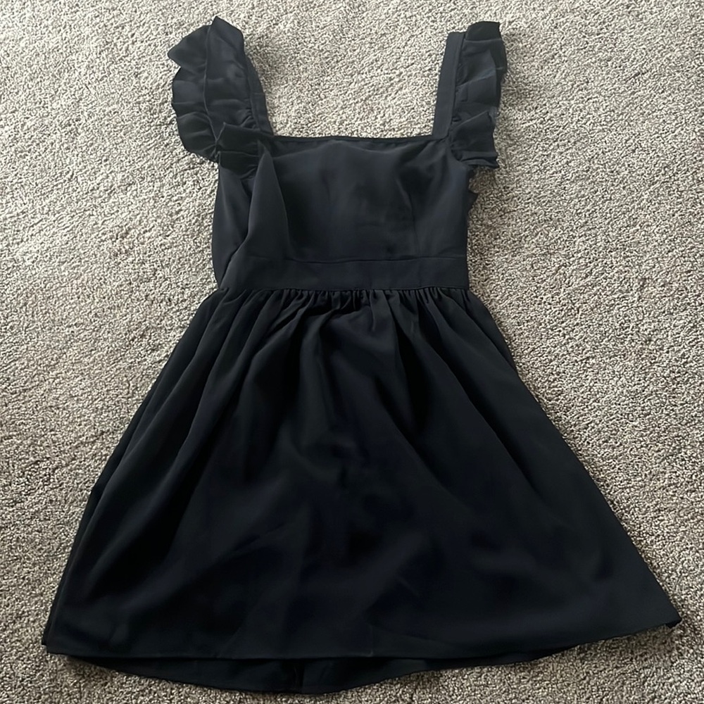 Black Mini Sundress W/ Open Tie Back